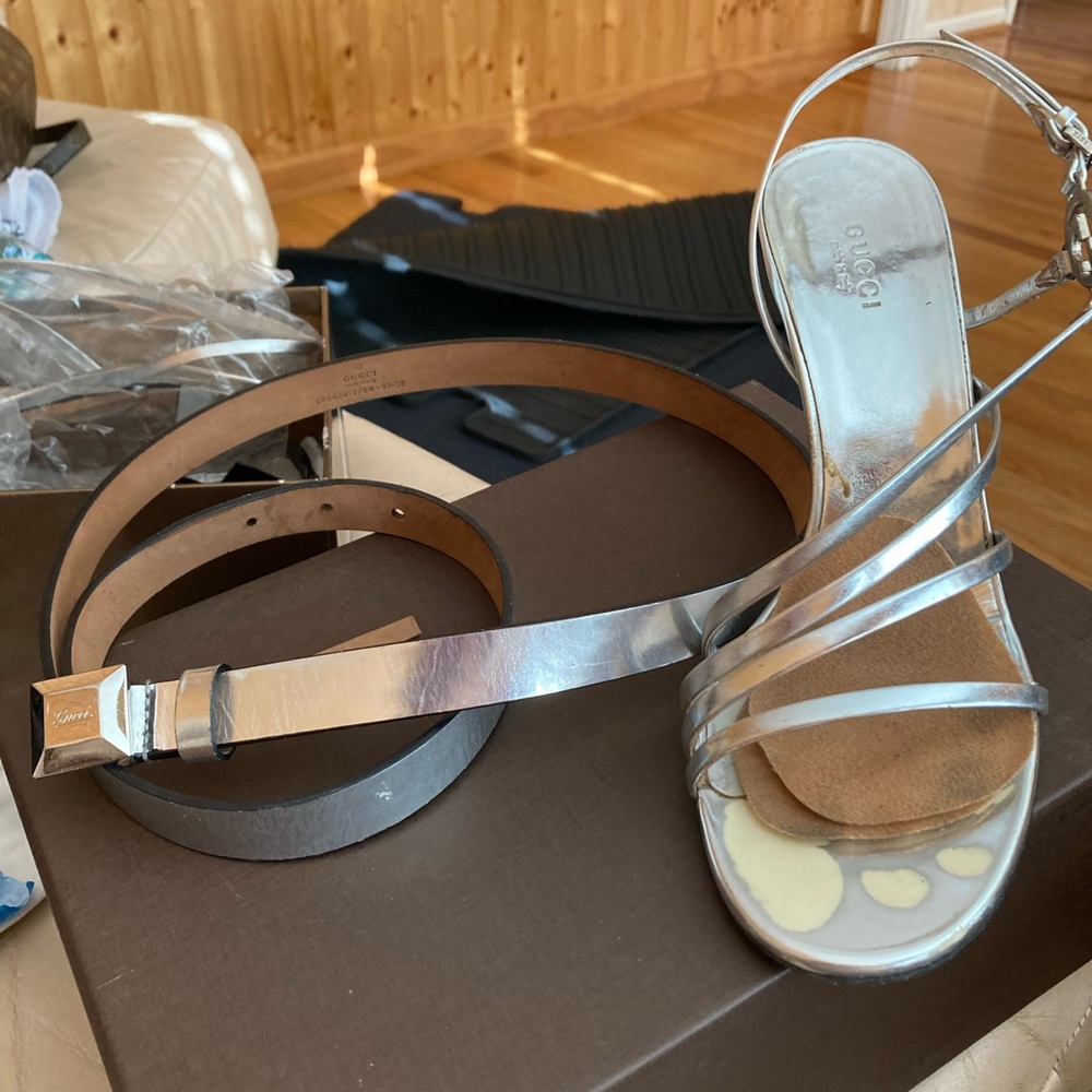 Silver Gucci Sandals